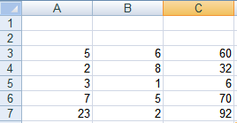 Formelen i C3 forandres til = A3 * B3 * E1 Benytter vi autofylling for denne formelen, blir alle resultatene bortsett fra for C3, lik 0. Dette må jo være feil.