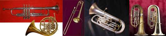 3.1 Messing Kornett, Trompet, Valthorn, Trombone, Baryton, Tuba Om instrumentene: Messinginstrumentene har sin opprinnelse i urtidens instrumenter laget av dyrehorn og uthulte bein.