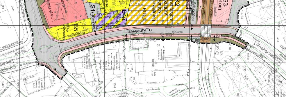 Eksempel fra planprosjekt: Lilleakerveien (Mustadlokk) Grunnlag for planleggeren = bl.