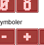 Tegn på displayet Følgende tegn kan vises: 0-9 A-Z, Å, Ä, Ö, Æ, Ø, Ü Symboler Volumkontroll Bruk
