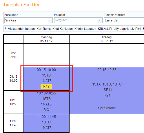 Bestille ekstra rom fra timeplanen Gjør trinn 1 og 2 som i endre rom.