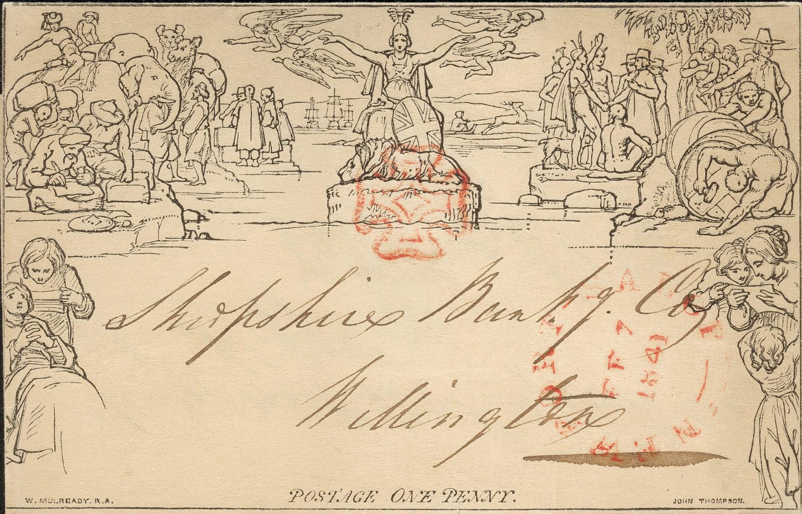 HELPOST - ENGLAND 1840 Mulready-konvoluttene.
