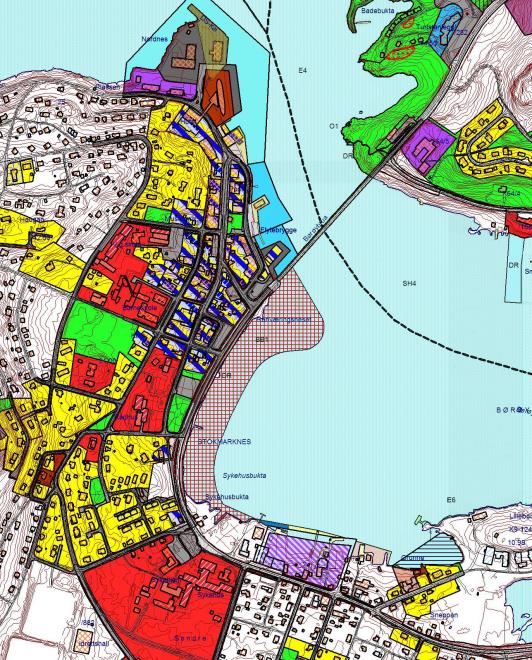 Figur 1: Kommuneplanens arealdel og regulerte områder Figur 2 Foreslått plangrense.