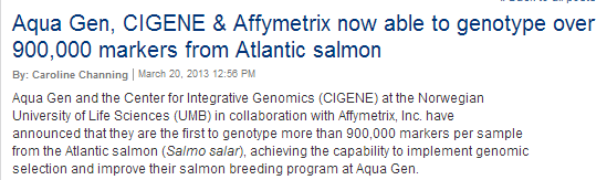 QTL search The Salmon Genome Project Identification of genome Complete