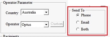 Her fører man inn hele epostadressen under "Email", alt foran @gmail.com under "Account" og ditt passord under "Password" Trykk OK for å lagre. Operator parameter (fig.