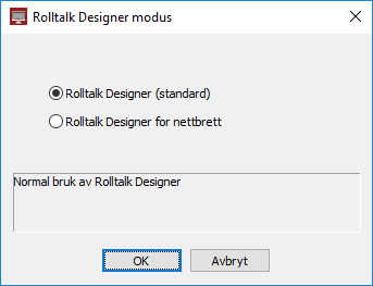 10. Bytt modus Hindre tilgang til sidepanel og Windows tast når man bruker et program i Rolltalk Designer. Finn først frem det aktuelle brukerprogrammet fra Rolltalk Designer.