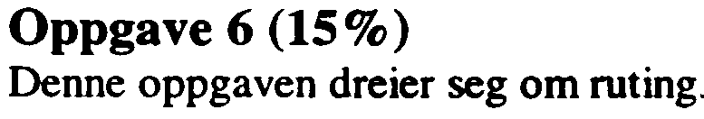 Oppgave 4 (15% ) En bedrift disponerer lp-adressene 135.77.192.0/18. (Dette er CIDR-notasjon; tilsvarende maske er 255.255.192.0) a) Bedriften har i dag to subnett: 135.77.193.0/24 og 130.77.196.0/22.