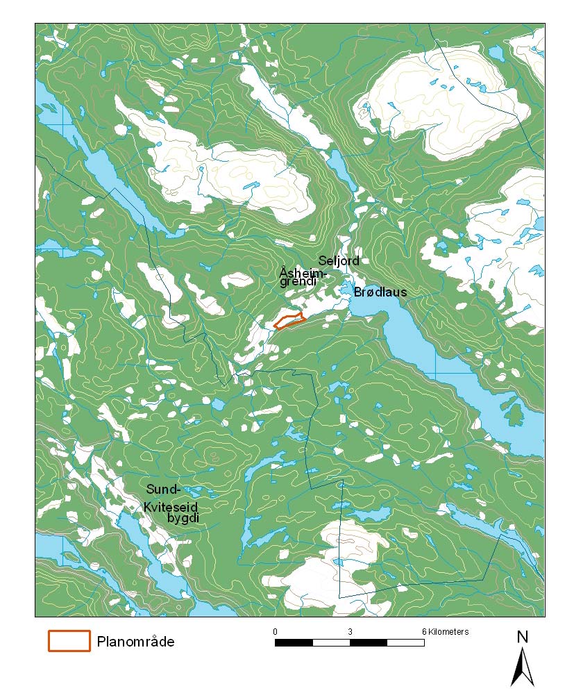 Området Planområdet ligger på Nordbygdi, 2 km vest for Seljord.