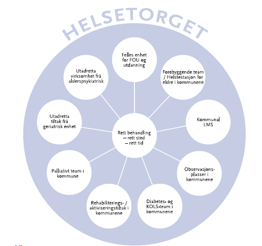 Satsingsområder i prosjektperiode Forebyggende helsearbeid for eldre Kommunal LMS Observasjonsplasser Diabetes/KOLS team