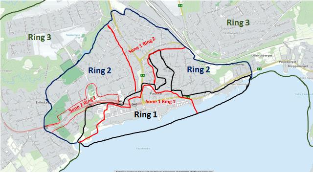 SONE OG RINGINNDELING Ring 2 Inntil 6 etasjer Høyde 21m BYA 60% Sone 1Ring 2 9 etasjer Høyde 30 m 100% BYA