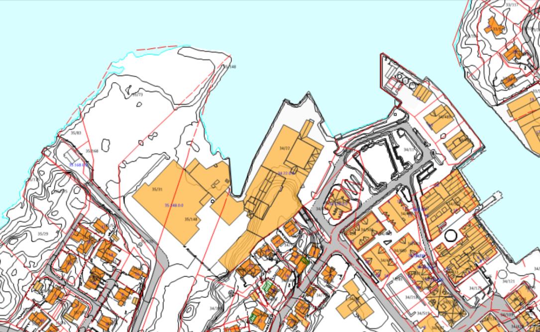 Figur 7. Avgrensing av planområdet Igesund Eigedom AS har planar om å leggje til rette for leiligheiter, kontor, butikk mm. innanfor området.