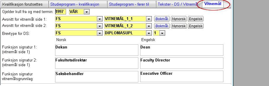 Ny vitnemålsmal Kvalifikasjon Studieprogram