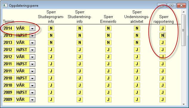 DBH - rapportering Sperring mot