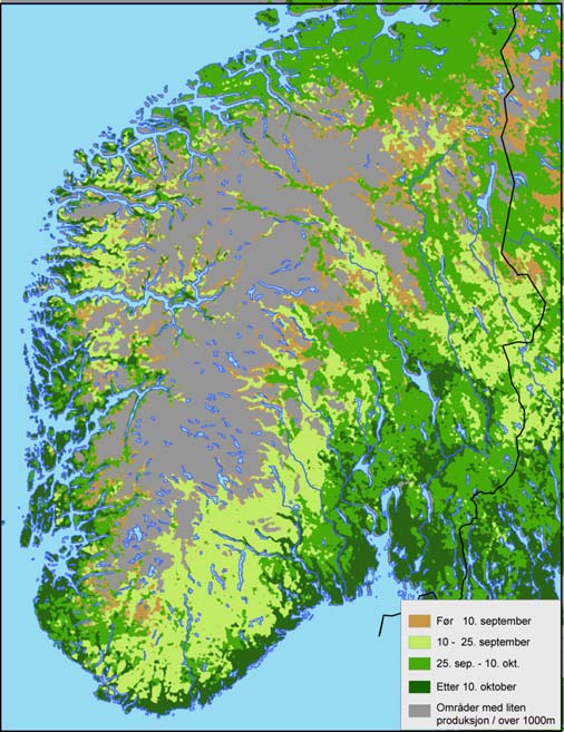 1/9 /9 15/9 /9 9/9 /1 13/1 /1 7/1 Vol.9 Nr.11 5 1 1 Holt, Troms 1 3 1 1 Kvithamar, Trondheimsfjorden 1 1 Øksnevad, Jæren Figur 5. Beregna i timoteieng etter slått 1. september for tre steder.