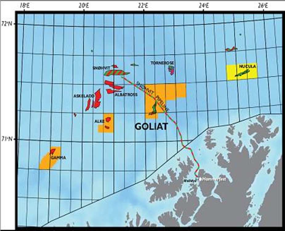 PL229 Goliat beliggenhet og eierskap Lisensen tildelt i 1997 Eiere: Eni