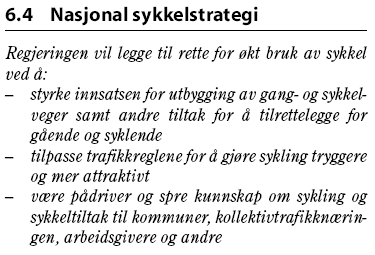 Statusrapport for oppfølging Nasjonal sykkelstrategi i perioden 2006-09 7 Dette vil si at fysisk infrastruktur er den viktigste indikatoren.