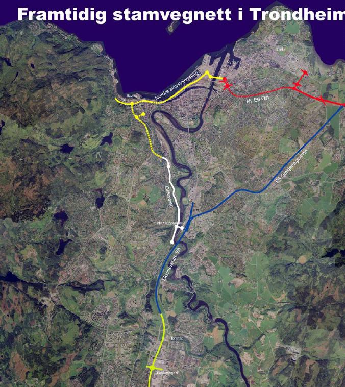 Fullføring av avlastende stamvegnett Lang tunnel Nordre avlastningsveg Elgeseter gate E6-øst