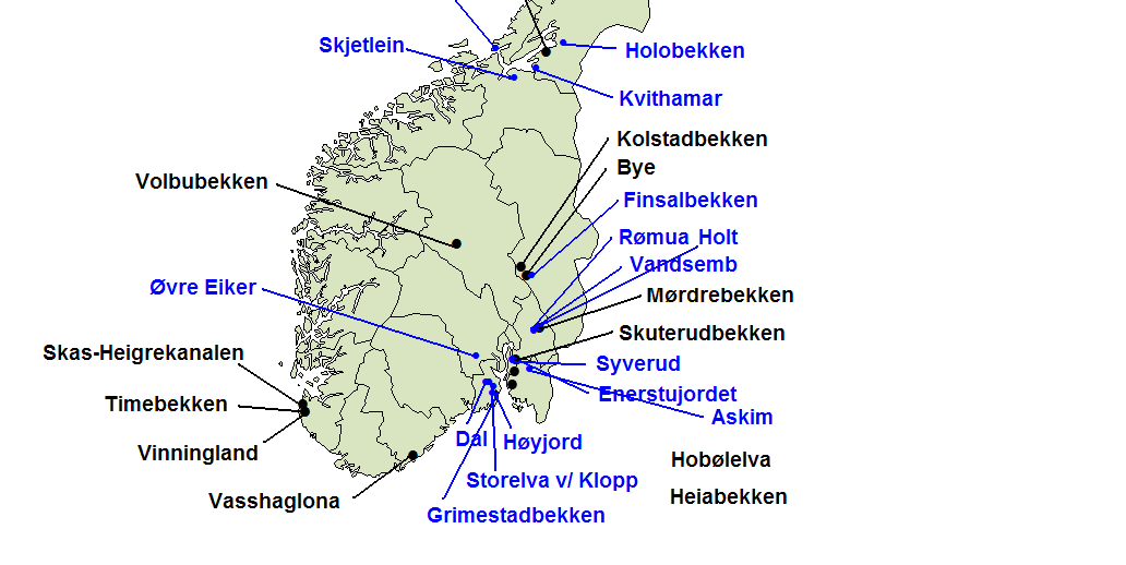 Vedlegg 2. Beskrivelse av felter og teknisk tilstand. JOVA-programmet har et landsdekkende nett av målestasjoner i små nedbørfelt dominert av jordbruk.