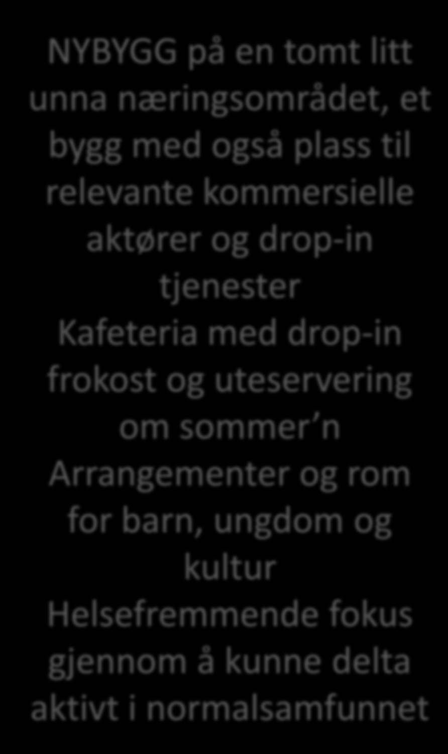 Framtidas Åssiden Kapasiteten på heldøgnsomsorg økes fra 17,7 % til 19 % Hjemmetjenester (praktisk bistand, BPA, nødvendig helsehjelp, rehabilitering) Heldøgnsopphold (korttidsopphold i institusjon)