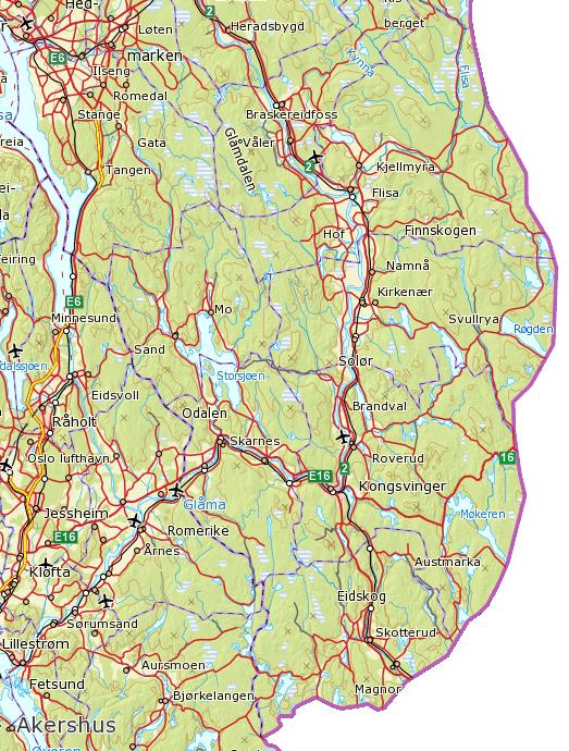 3.3 Kart over forekomstene Nedenfor presenteres Hedmark fylke på kart over en side med kjerneområdene inntegnet.