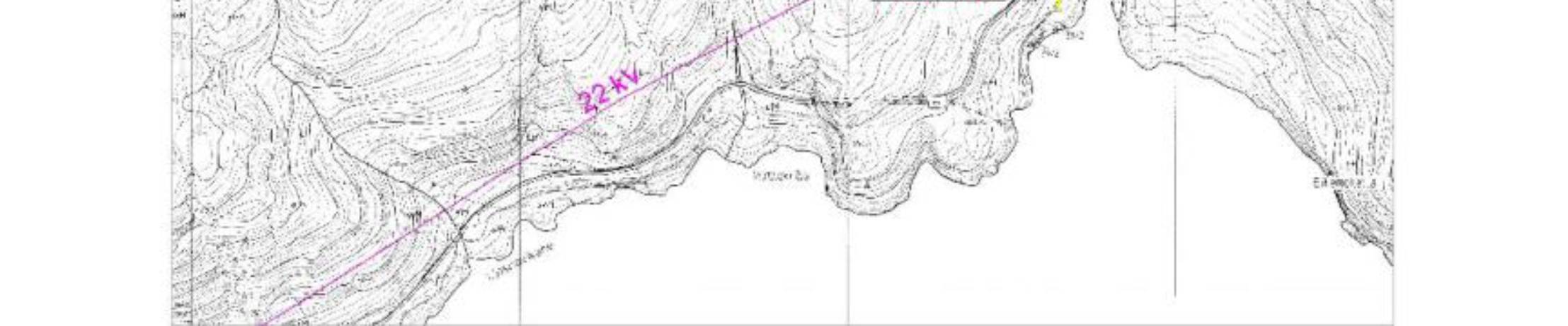 Figur 8 Prosjektplan for Fossdalen kraftverk. Side 16/27 område der det er planlagt svært låg vassføring.