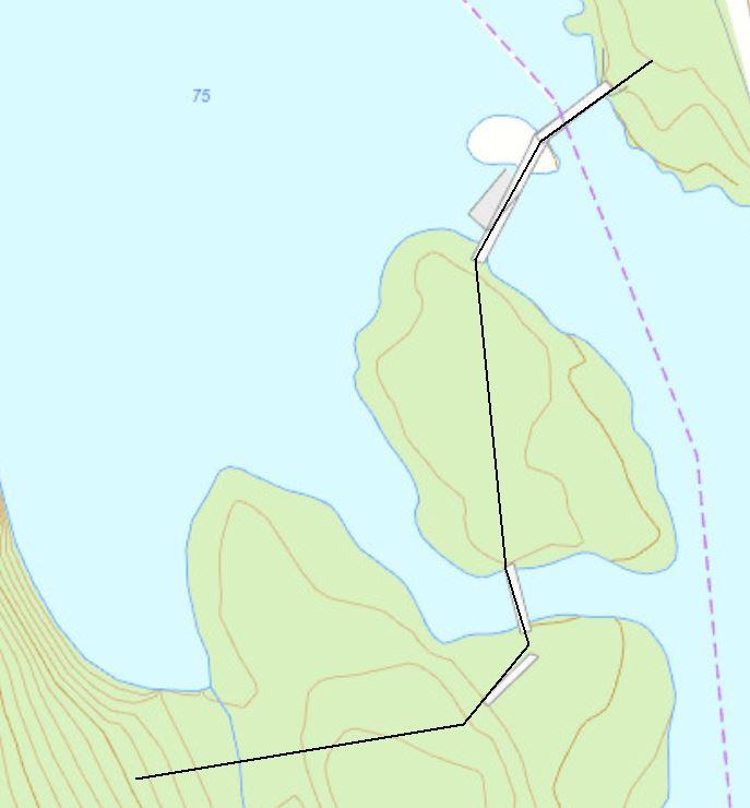 Figurene over viser at dammen har flere deler med ulike høyder, figuren under viser hvordan dammen er delt inn i 6 deler.