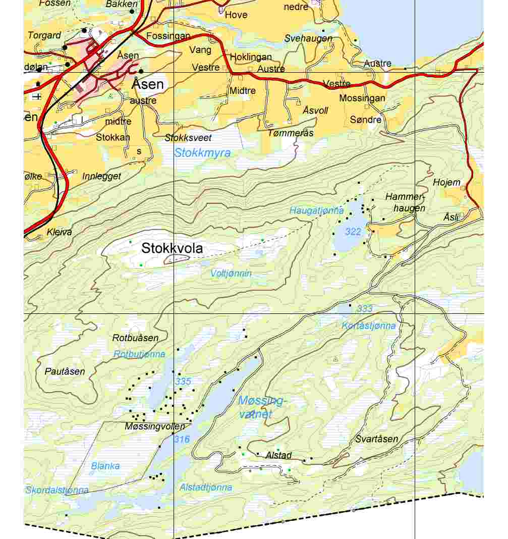 Tiltaksbeskrivelse: 1719/198/1, Møssingvatnet, Åsen bygdeallmenning - hytteområde Dagens formål LNF Situasjonskart Ikke definert Foreslått formål Utvidelse av eksisterende hytteområde Forslagsstiller