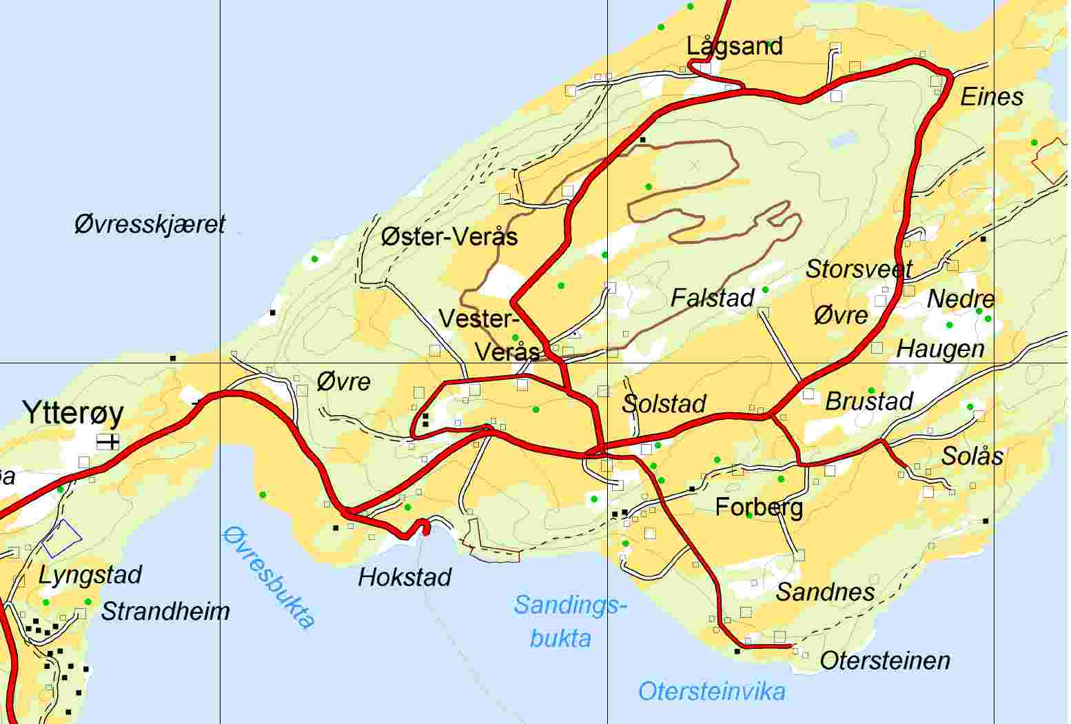 Tiltaksbeskrivelse: 1719/330/11 og 23, Kobberberget - hytteområde Dagens formål LNF Situasjonskart blandingsskog/ impediment 40 + 14 daa Foreslått Fritidsbebyggelse formål Forslagsstiller Levanger