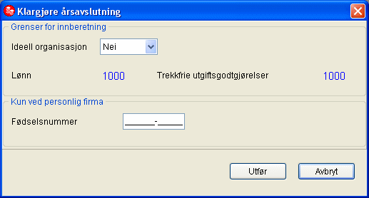 2. Forberede årsoppgjøret Listen avdekker eventuelle feil i personenes fødselsnummer. Det er mulig å kjøre komplett årsavslutning selv om det er personer med ugyldig fødselsnummer.