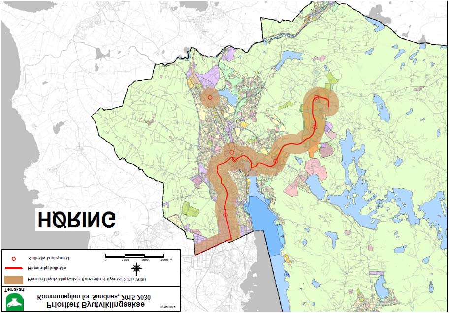 overordnet infrastruktur, bla trasé for høyverdig kollektiv, E39, Rv13, Gandsfjord bro og sykkelstamvei gjennom bruk av hensynssoner.