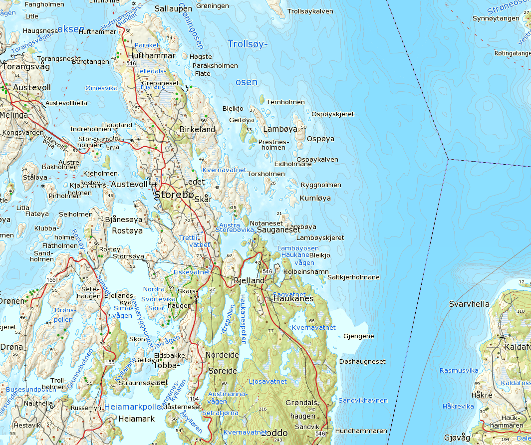 2 Dagens situasjon i planområdet 2.1 Lokalisering Planområdet ligg på austsida av Huftarøy på Austevoll, mellom fylkesveg 546 og sjø(se figur 1). Planområdet omfattar eigedomen Gnr 46, bnr 7.