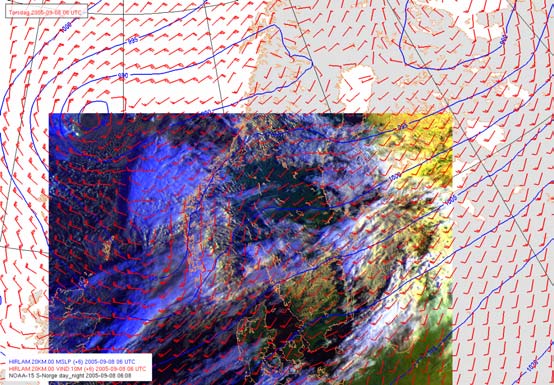 a) Figur 3: a) Meteorologene starter alltid vakten med å skaffe seg oversikt over værsituasjonen.