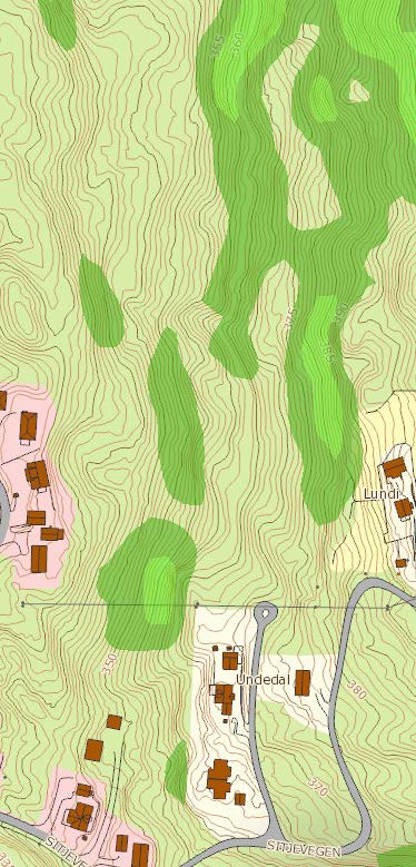 Detaljreguleringsplan for Tøddelia øvre 3 Planområdet i dag 3.1 Landskapsbilete 5 Planområdet ligger i ein markant vegg i det overordna landskapsrommet langs med og nord for Fyresvatn.