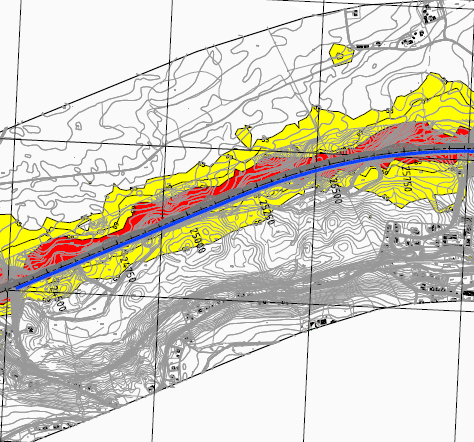 Side 46 Figur 5-1: Støykart for Brumunddal i uskjermet og skjermet situasjon Brumunddal Moelv Fra Brumunddal til Rudshøgda er det ikke foreslått skjerming.