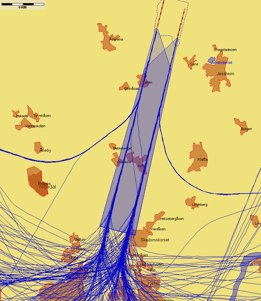 9.3.1 Landinger Landinger fra sør med jetfly, eksempeldag med nordlig trafikkretning hele dagen Figur 2. Onsdag 17.