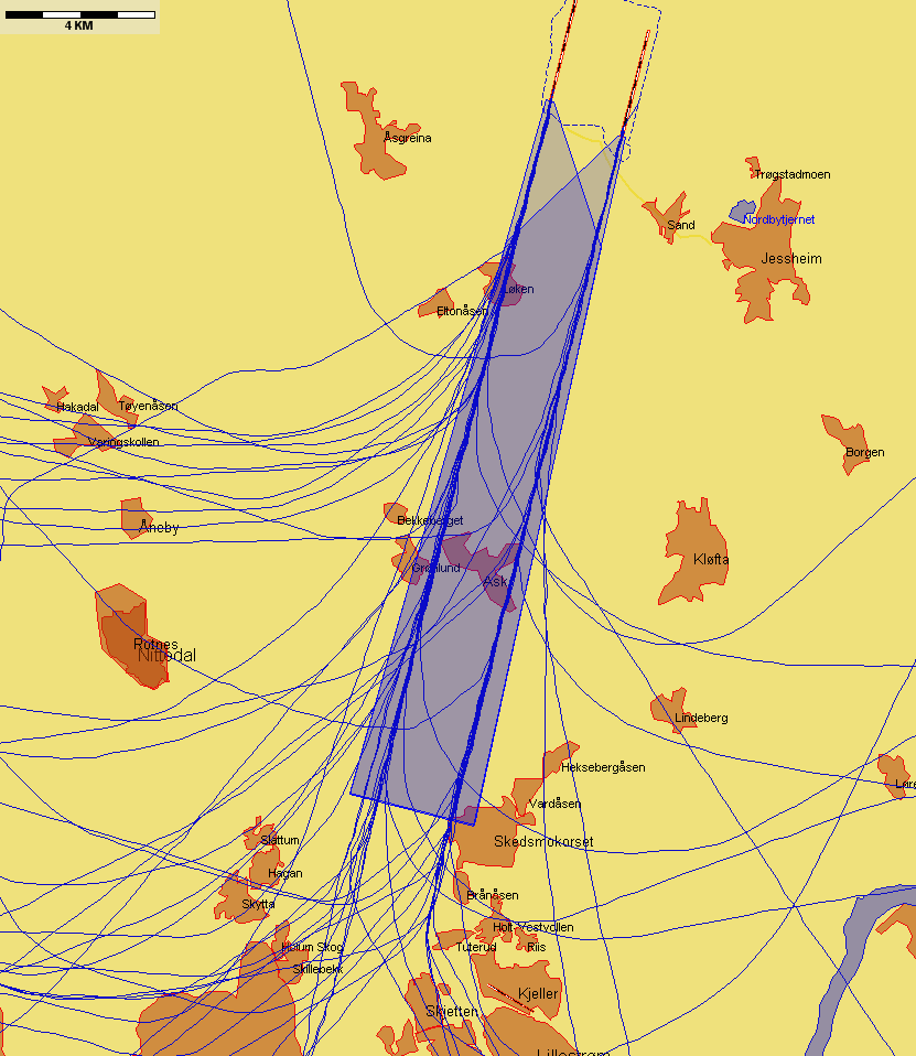 Landinger fra sør med andre flytyper, eksempeldag med nordlig trafikkretning hele dagen Figur 3. Onsdag 17.