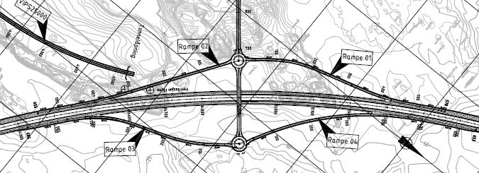 innkjøring med avbøyning 1:10, lengde 30 meter, oppstillingsplass 30 meter, utkjøring med avbøyning 1:10, lengde 30