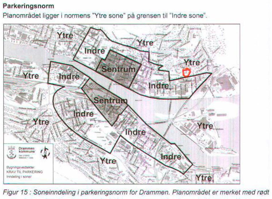 Dispensasjon C: krav til parkering Krav til parkering som for indre sone fremfor ytre sone Tiltaket ligger nord for Engene som er grensegaten mellom indre og ytre sone Trafikkanalysen viser at