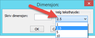 Eller Velg ønsket dimensjonering og velg et punkt på linjen med venstre museknapp når det vises et timeglass og teksten «Nearest».