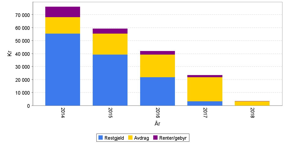 Rådgiver: Kjersti Husby Rapportdato: 13.02.2014 (16:22:18) Grafisk presentasjon Nedbetalingsplan: terminplan Nedbetalingsplan pr. termin Termin dato Restgjeld Avdrag Rente/gebyr Totalt 13.02.2014 120 000 0 1 950 1 950 13.