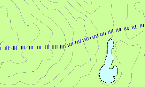 Figur: Eksempel på linjesymbol i plankart som viser snøscooterløype. 3.1.