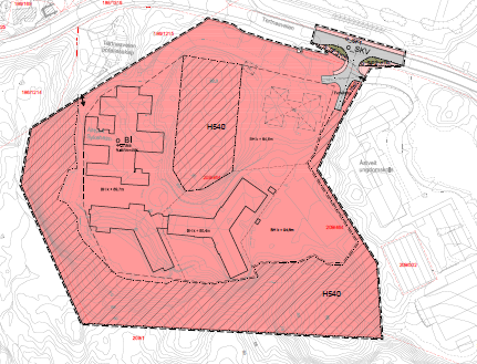 - Bygning nordøst i planområdet (jf. figur 3) forutsettes revet og erstattet med nybygg A (jf. Fig. 4).