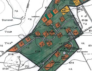 I bestemmelsene til denne planen var det ingen begrensninger på hytte eller husstørrelse. Frittstående uthus til hyttene kunne være maks 20 m² men fortrinnsvis bygges under samme tak som hytta.