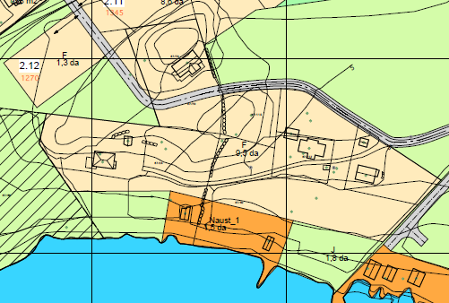 Litt historikk: Den første reguleringen i området skjedde gjennom bebyggelsesplan for Skogahaugen. Den ble godkjent i planutvalget 12.11.96. Den omfattet fritidstomtene F1 F9 og to boligtomter, B1 B2.