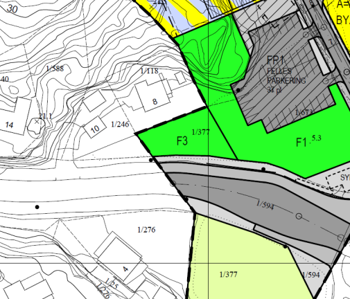 Reguleringsplan for Gnr 1 bnr. 5 mfl., Flekkerøy (2007) Sort ring på gjeldende reguleringskart viser området som blir erstattet av aktuell plan.