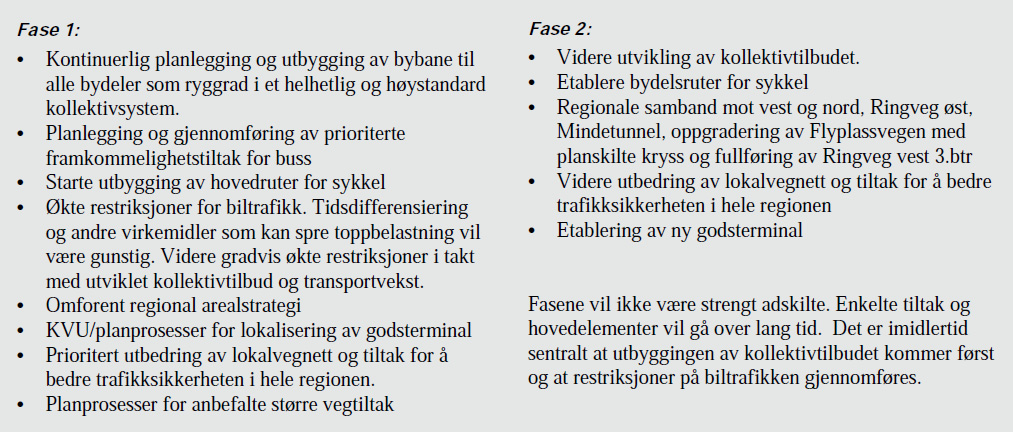 1. Full framkommelighet med forutsigbar reisetid og regularitet på de viktigste kollektivstamrutene innenfor kollektivbyen 2.