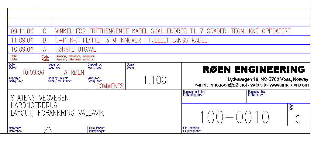 Industriskolen Hver gang en tegning / dokument har blitt endret skal revisjonsnummer/-bokstav oppdateres.