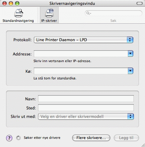 Klargjøring for bruk MERK: AppleTalk ikonet vises ikke på Mac OS X 10.6.