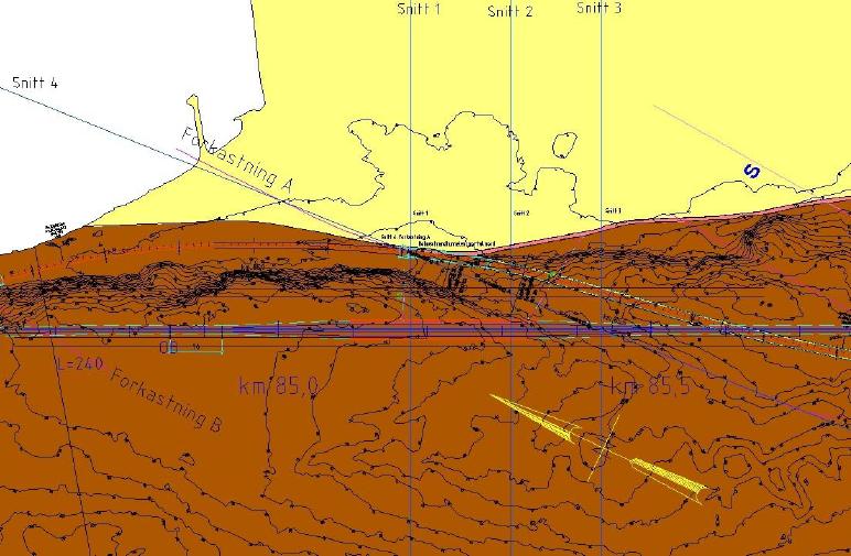 Vedlegg C: Grunnlag for å kunne lage numerisk modell av tverrsnitt km 85,3 (Modifisert etter Ongstad,