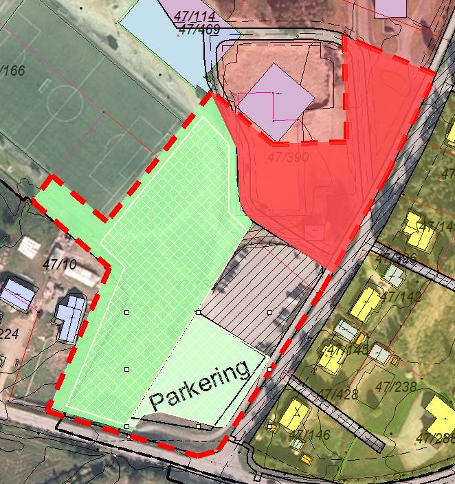 Forklaring til figur jf fig 2 i høringsbrev F3 F3 er i bestemmelse pkt 3 definert som Friområde/Park FA7 FA7 er bestemmelse pkt 2 definert som parkeringsareal.